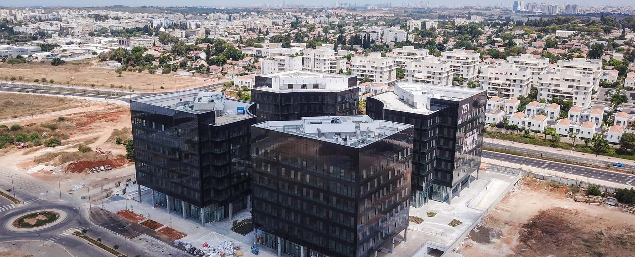 הדמיית פרויקט יובלים בנס ציונה ממעוף הציפור